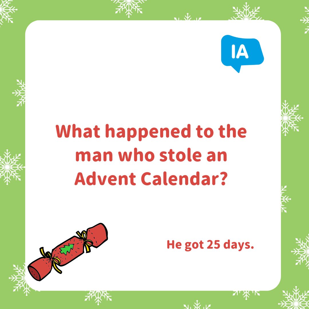 How was your Christmas Day? Tell us your best Christmas cracker joke. Here’s ours…(sorry).
#SafeWithIA #Christmas