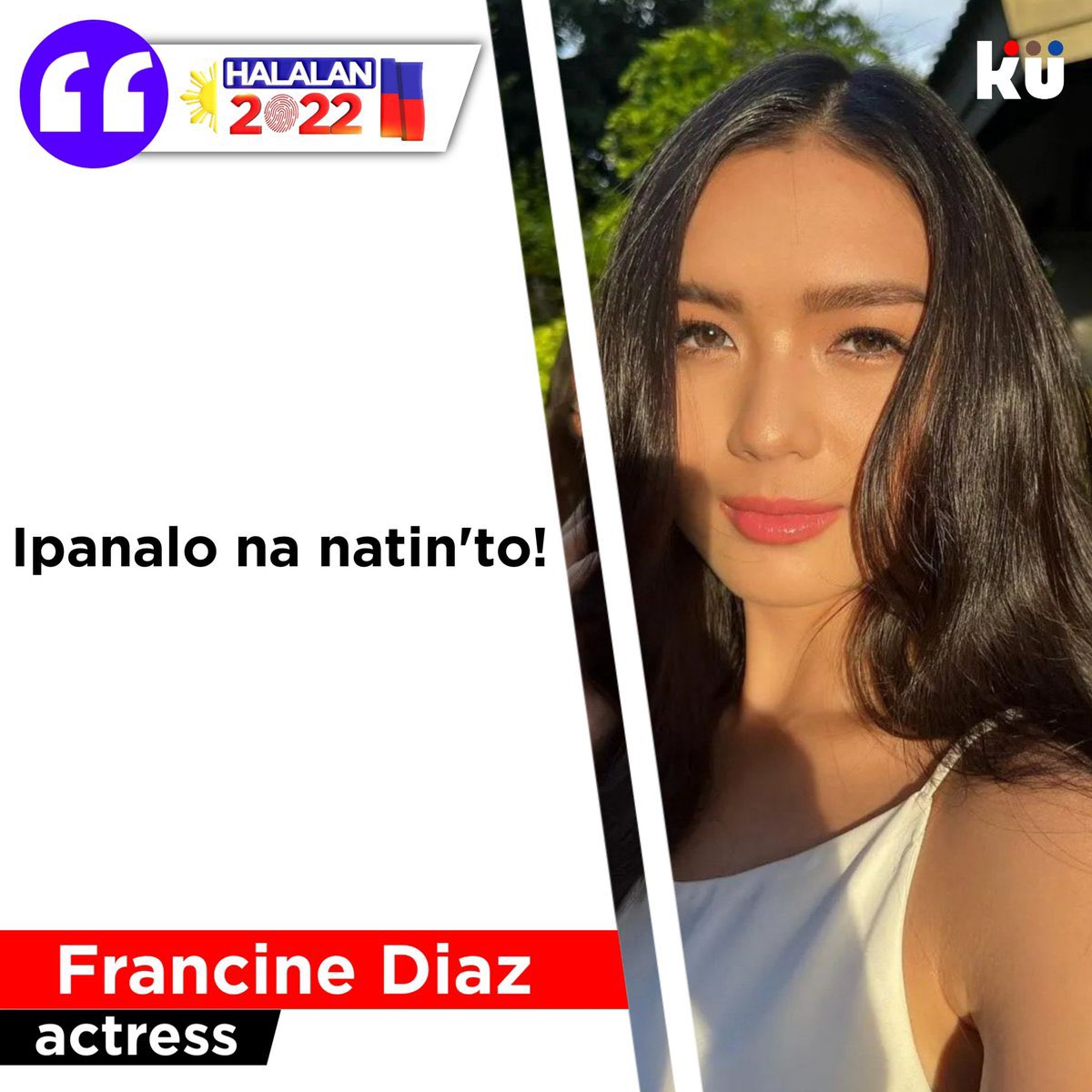 kodupdate's tweet photo. Francine Diaz voted for Leni Robredo. Tama na kayo mga accla. 

She was there to support a friend. That doesn’t mean she’s already an enabler just because she watched the film. Cut the kid some slack. https://t.co/IYfHR3M2zX