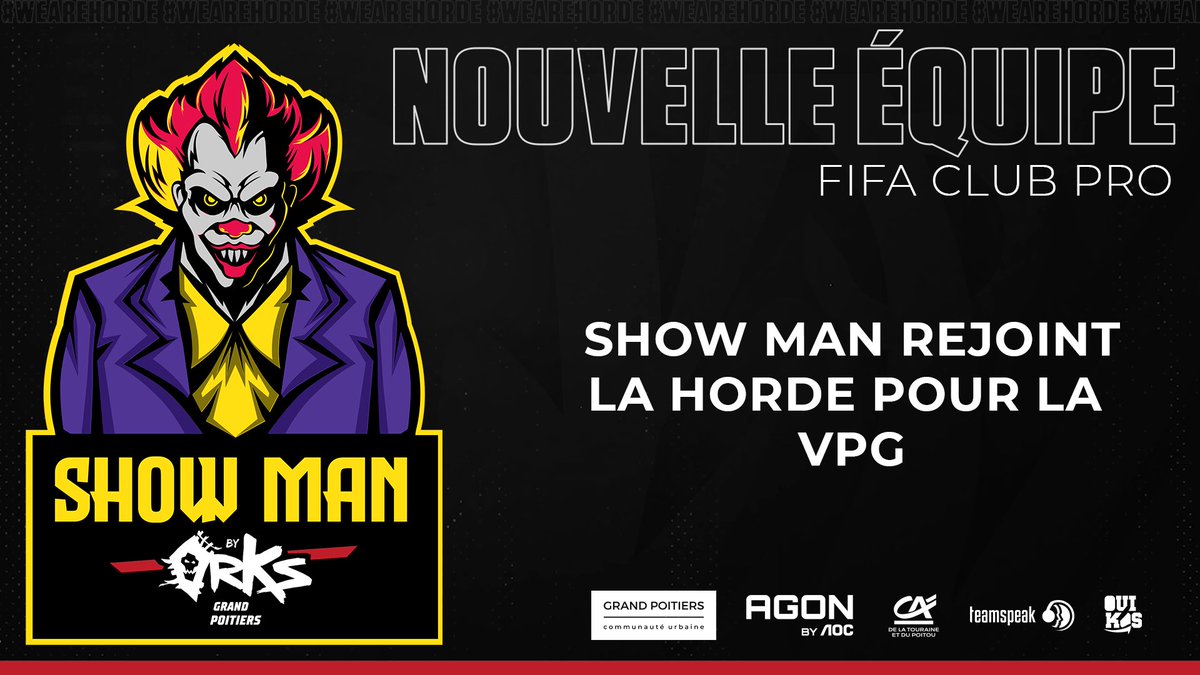 orKs GP #E-Foot (@orksgp_fifa) on Twitter photo 📢ANNONCE
En parallèle de notre équipe <a href="/eSportFA_FR/">ESPORT FOR ASSOCIATIONS</a>, @ShowManEsport rejoint la Horde pour nous représenter sur <a href="/VPGFrance_/">VPG France</a>, le tout chapoter par <a href="/orKsGP_Tydus66/">Tydus GM e#Foot orKsGP</a> ! 🙌
Je vous demande un accueil chaleureux à :
➡️<a href="/JToursfc/">Jejenissa_06</a>
➡️<a href="/anth_rom/">Nino</a>
➡️et à toute l'équipe derrière ! 🙌 📢ANNONCE
En parallèle de notre équipe <a href="/eSportFA_FR/">ESPORT FOR ASSOCIATIONS</a>, @ShowManEsport rejoint la Horde pour nous représenter sur <a href="/VPGFrance_/">VPG France</a>, le tout chapoter par <a href="/orKsGP_Tydus66/">Tydus GM e#Foot orKsGP</a> ! 🙌
Je vous demande un accueil chaleureux à :
➡️<a href="/JToursfc/">Jejenissa_06</a>
➡️<a href="/anth_rom/">Nino</a>
➡️et à toute l'équipe derrière ! 🙌