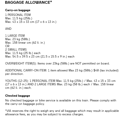 AlexGanassini's tweet photo. Baggage allowance???? On a train!? I really hope this is just a formality which they don't actually check https://t.co/7rzjUQKnwC