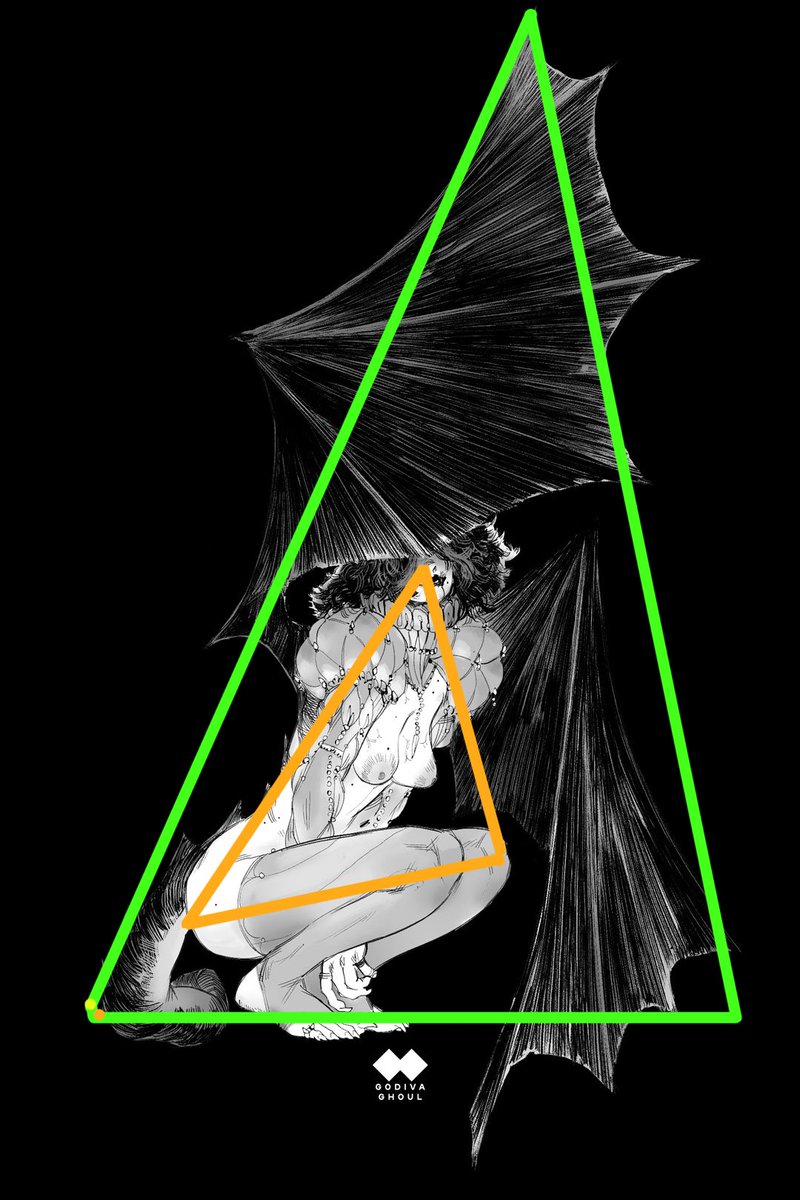 godiva_ghoul's tweet photo. @Nyuunzii no I mean literally ahah, composition speaking I often just use triangles to quickly have a dynamic composition: https://t.co/hKLvvIFZn5