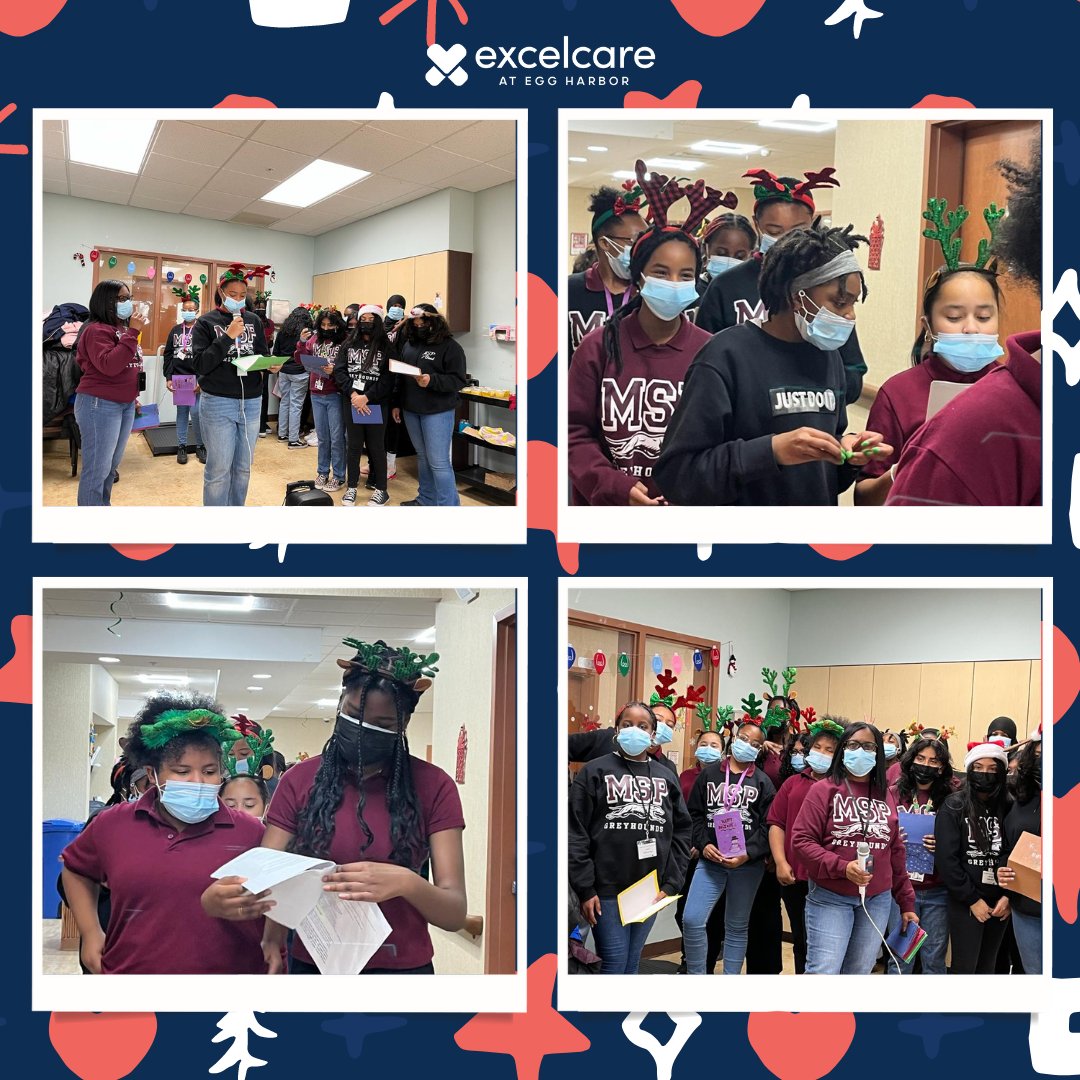 ExcelEggHarbor's tweet photo. Students from Pleasantville Middle School stopped by for some caroling and holiday wishes. Residents sang along and shared many wishes and smiles, thanks to our local students. 
#christmascaroling #holidaywishes https://t.co/sPFJuEDKaM