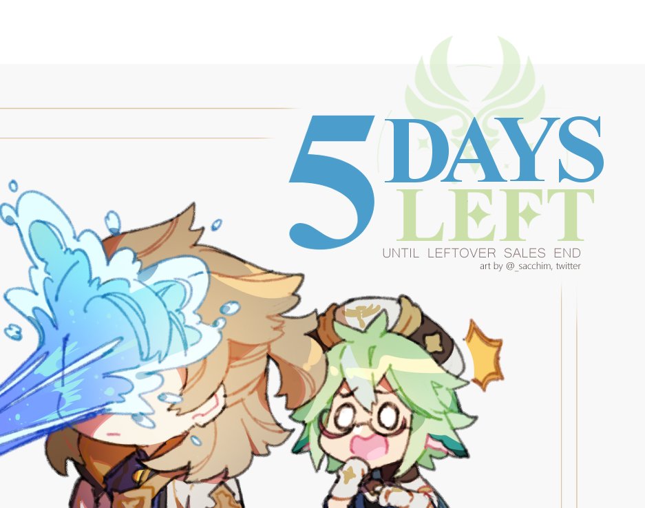 🍃5 DAYS UNTIL LEFTOVER SALES END🍃

Time is running out if you want to get yourself a copy of Traveller's Guide to Teyvat! Leftover sales will be closing at 15 Jan, 12pm EST, so only 5 days from now! Head to our shop to get yourself a copy while you can!