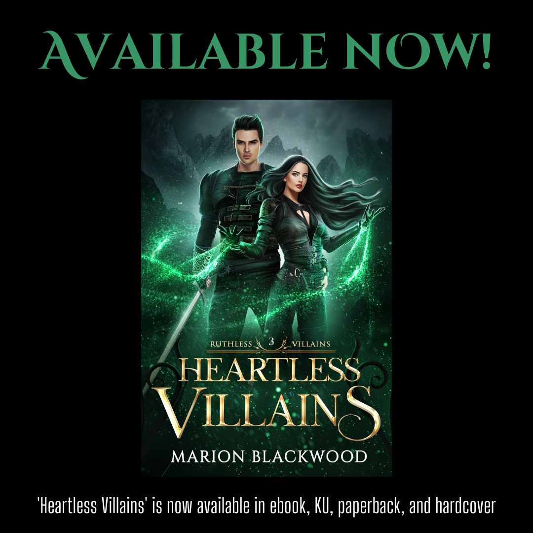 It's release day!! 🥳🥰 'Heartless Villains' (Ruthless Villains: Book 3) is now available in paperback, hardcover, ebook, and Kindle Unlimited! 🖤 You can find it here: books2read.com/ruthlessvillai… #WritingCommunity #AmWritingFantasy