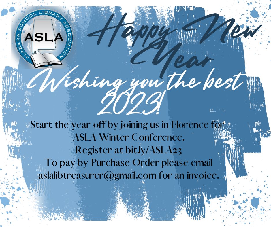 Wishing our librarian family the best 2023! As we finish the holiday season we look forward to personal and professional growth. We are grateful for the role you play each day. Join us at Winter Conference, register here and we will see you in Florence. bit.ly/ASLA23