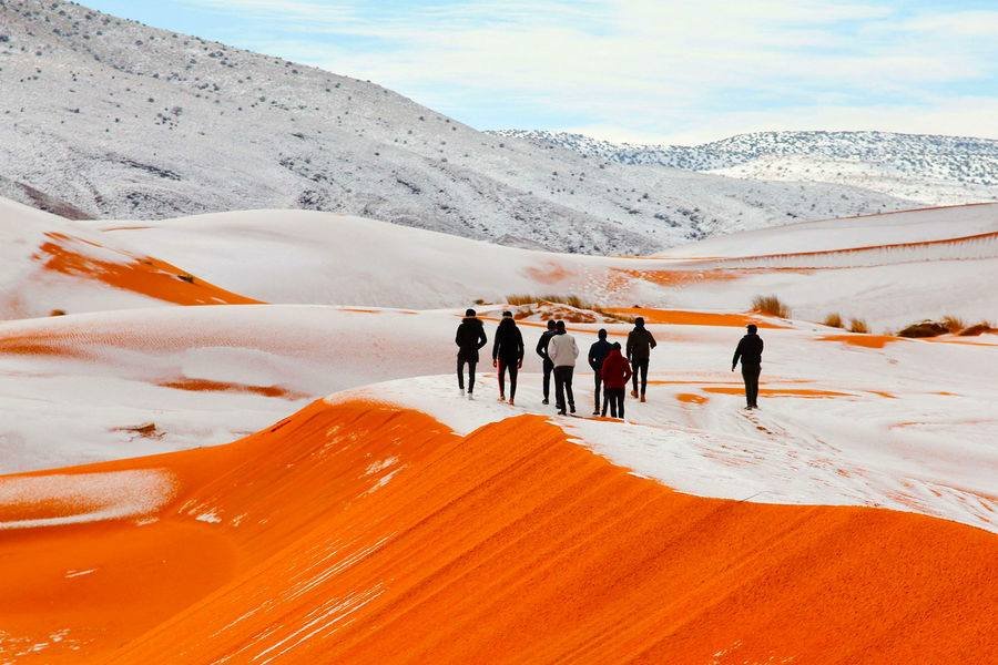 AfricaFactsZone's tweet photo. When it snows in the desert in Algeria. https://t.co/AGQBId58TH