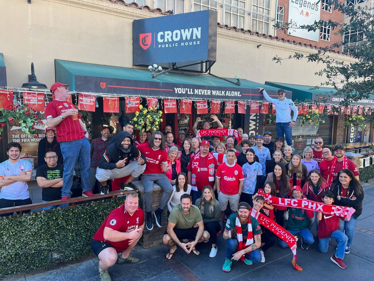 LFCPHX's tweet photo. The Premier League (and Crown Public House) has returned to our lives. Shaping up to be a lovely Boxing Day with the Reds up 2-0 at the half! #OLSC #OLSCPHOENIX https://t.co/ADG9pr1RD5