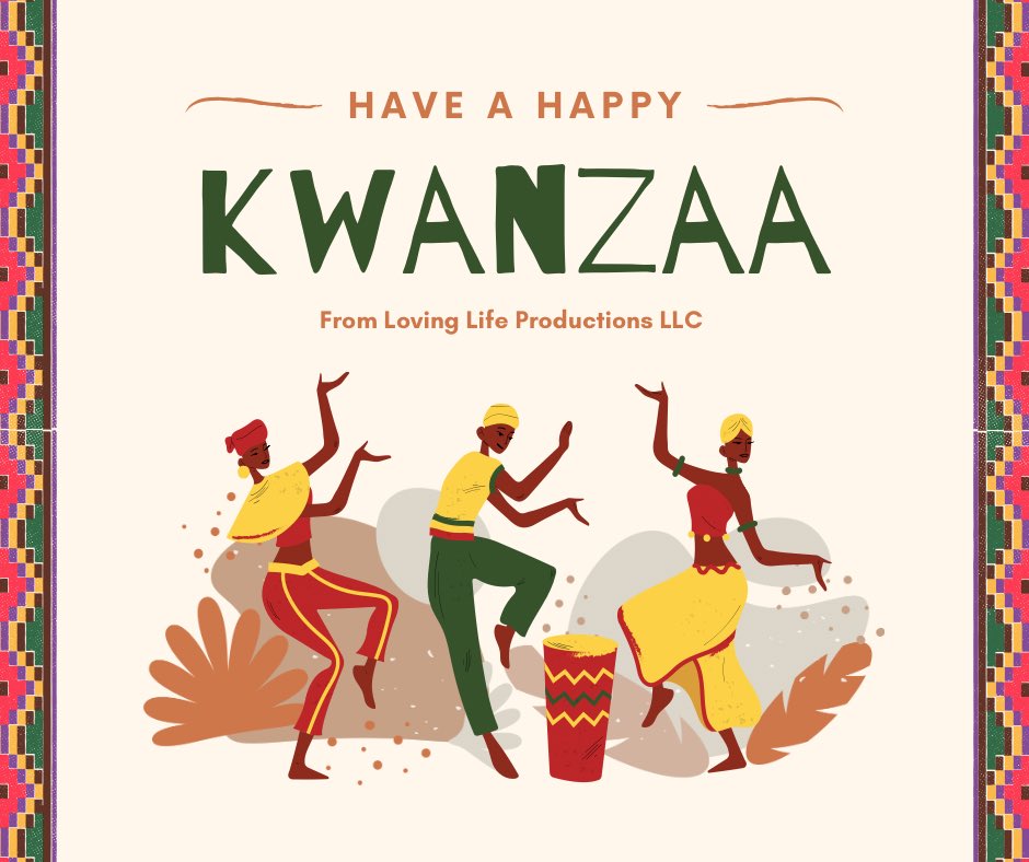 LovingLifeProd's tweet photo. Loving Life Productions LLC wishes you and your family a happy Kwanzaa! 🖤

Wishing you and your family a holiday filled with Love, Peace, and Unity! https://t.co/n5fCbV5NyJ