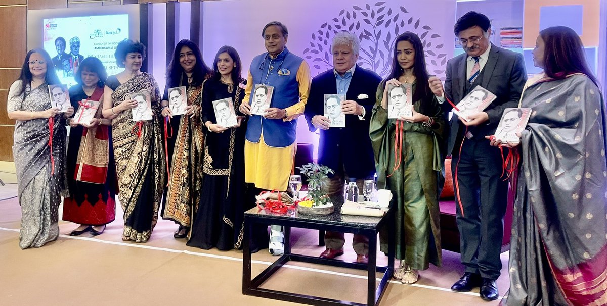ShashiTharoor's tweet photo. Launched #AmbedkarALife in Kolkata Monday evening under the auspices of @FoundationPK, in a dialogue with @Suhelseth. His questions were detailed &amp;empathetic, as were those from the 250-strong audience, as our session ran over time. An excellent and satisfying event. https://t.co/zcy61CUBHk