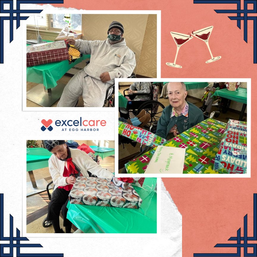 ExcelEggHarbor's tweet photo. It was super fun for all the residents at our holiday party. Cherry on top, Santa gave everyone a surprise visit! 

This meetup with Santa was turned into plenty of smiles and laughter!

#santavisited #holidayparty https://t.co/x5FQMq25nw