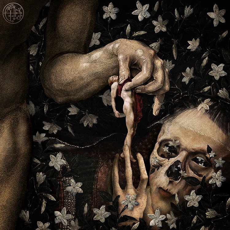 TheClayshaper's tweet photo. "Garden in the Bones" is a digital collage by the Clayshaper. Based on "Adam" by Albrecht Dürer in 1508 and "Saint Catherine Crowned" by Bartolomeo Veneto circa 1520.

Homage to @peripheryband

📜 #clayshaper #digitalcollage #beautifulbizarre #darkart #zombieart #horrorart https://t.co/7QtlEHYIck