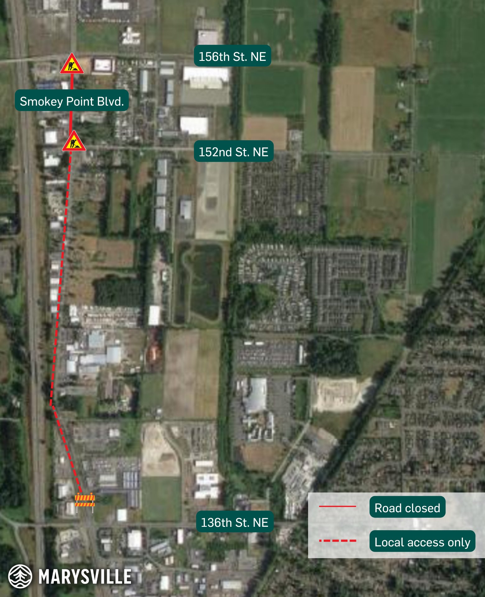 Marysville, WA on Twitter "ROAD CLOSURE Smokey Point Blvd, just north