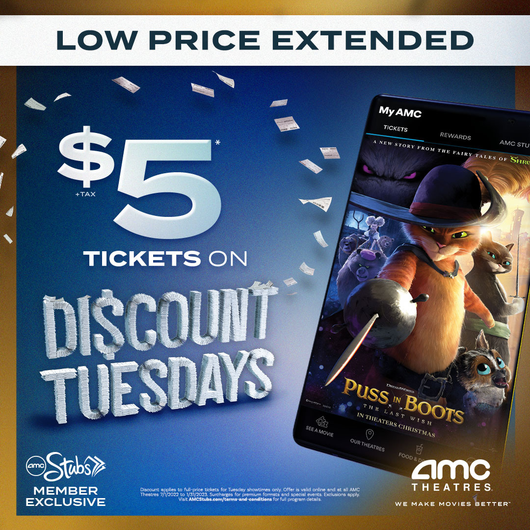 AMC Theatres on Twitter "See Puss In Boots The Last Wish for 5 on