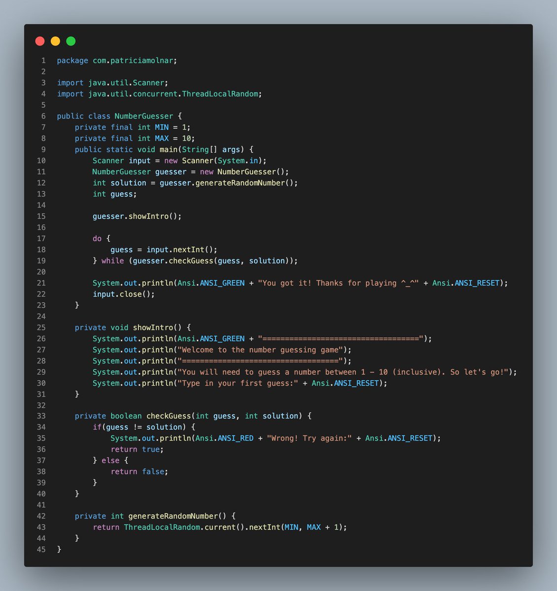 PMcoding's tweet image. I first tried learning #Java in 2018. I gave up during Xmas, and moved to #frontend development as I was really struggling. Also, I wanted to get out of customer services asap. 4 years later, I've been working as a dev for over a year & am learning Java again 🥳. Today's snippet: