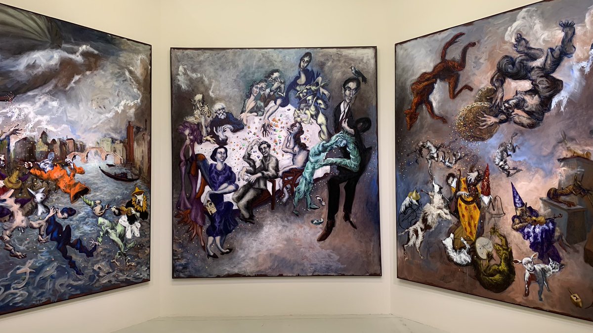 XopheRobin's tweet photo. A few days left to discover the retrospective dedicated to Gérard Garouste in @CentrePompidou. #Garouste is really an unclassifiable painter with an enigmatic work often stamped by madness or Talmudic studies. Until 2 January. #Art https://t.co/mBQrxh0G0k
