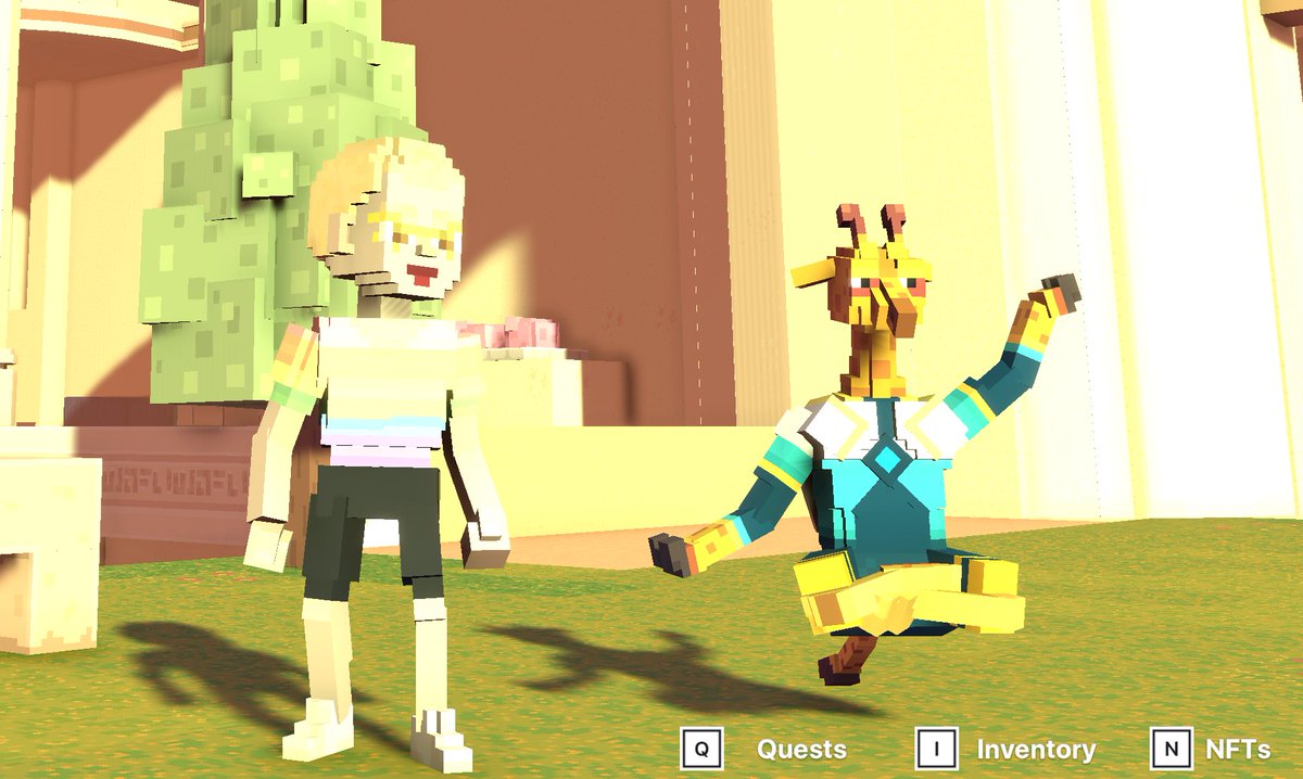 bNineMeta's tweet photo. @TheSandboxGame I found the peaceful Giraffe in The Multiversity! ��� I participated in the #SeasonsGreetingsTSB challenge for a chance to win an NFT! https://t.co/8D1KdVanYa
