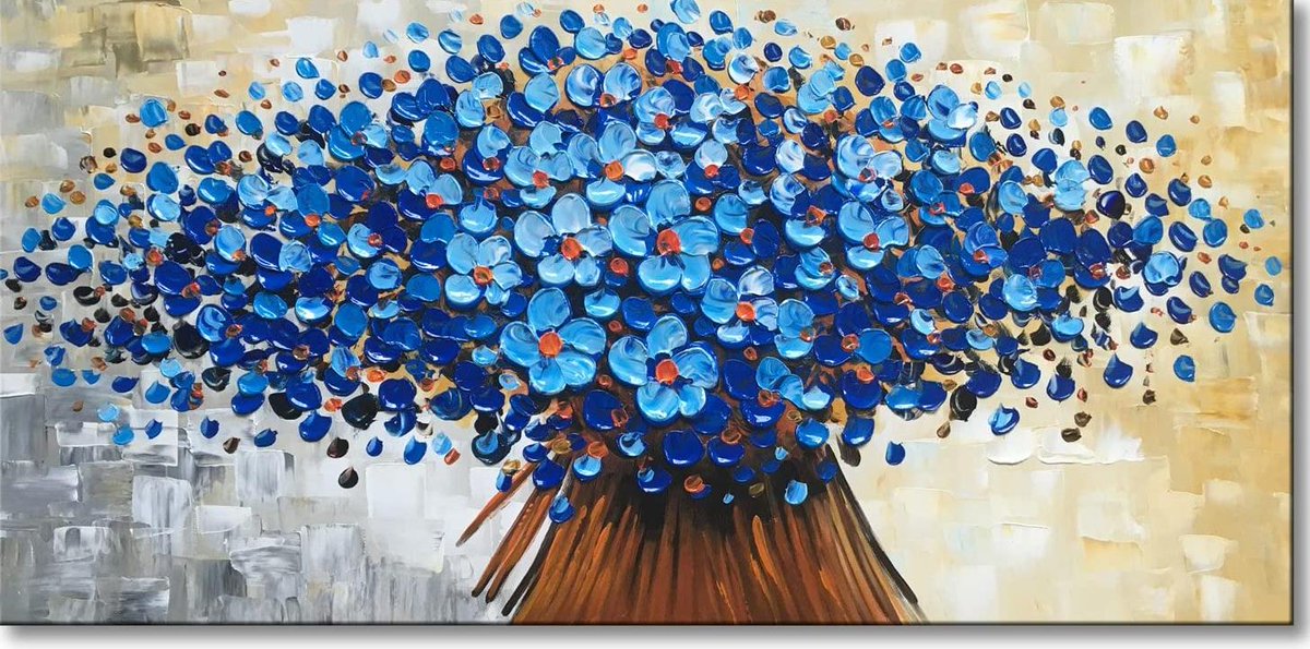 Winpeak Art Hand Painted Abstract Canvas Wall Art Modern Textured Blue Flower Oil Painting Contemporary Artwork Floral Hangin CSRAFI8

amazon.com/dp/B01I34ONKC?…