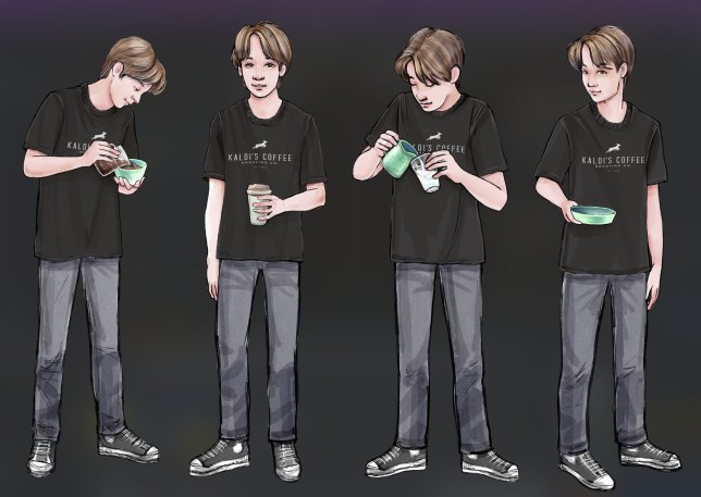 adroit_mu's tweet photo. We hope you all are enjoying some well deserved rest and time with loved ones. In doing so, be sure to brush up on your business skills with our Kaldi's Simulation! Pictured is a character from the project done by our artist Angela Jarecki! #kaldi #coffeegame #gamebasedlearning https://t.co/pcZzHiyPUi