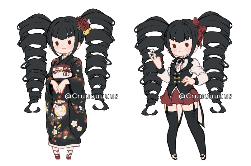 celestia ludenberg kimono bangs japanese clothes drill hair long hair 1girl twin drills  illustration images