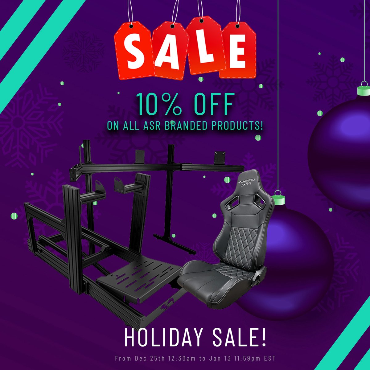 Happy Holidays everyone! Now that the first rounds of Holiday celebrations are behind us, it's time to introduce our 𝗕𝗼𝘅𝗶𝗻𝗴 𝗗𝗮𝘆 𝗦𝗮𝗹𝗲. Get 10% off all Advanced SimRacing-brand items in our store. This discount will be automatically applied to your cart! #SimRacing