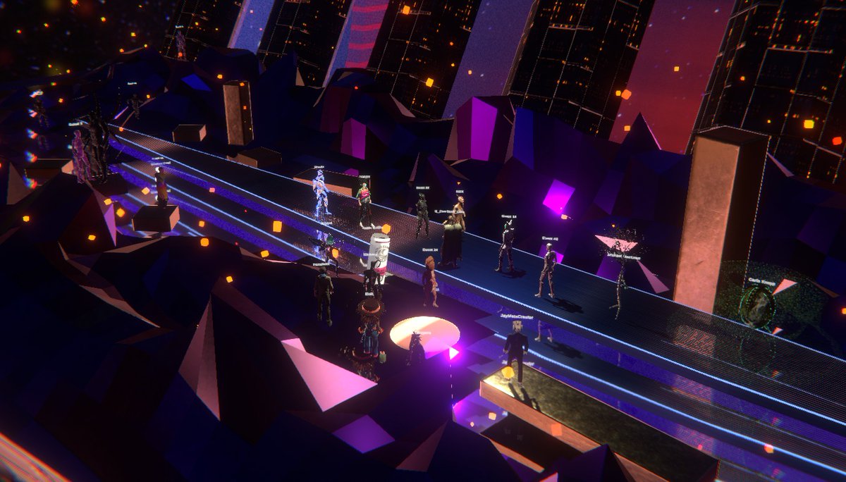 gebirgshang's tweet photo. @monaverse the most fantastic memory of 2022 in neon catwalk stage with everyone participated in VRM Awards 💎🔥🔥

 @justinmmelillo @MattHoerl @scuube @paradoxx @Fractilians7 @memory_888 @Argent2109 @neonglitch86 
#MetaverseMemories https://t.co/gc6WAii6MA