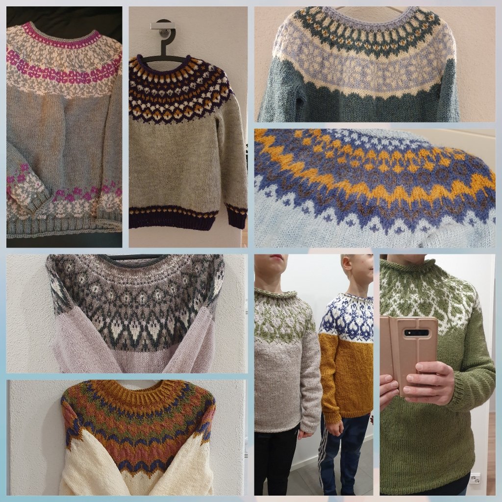 Syyskuussa treenasin muutaman #strömsötröjan ja siitä lähti urakka kohti joululahjapaketteja 😅 #kaarrokeneuleet #islantilaiset #neuloosi