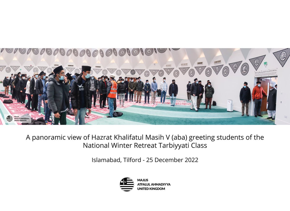 AtfalUK's tweet photo. After Jalsa Qadian, Huzoor-e-Anwar (aba) graced the students of the Winter Retreat 2022 with his presence. https://t.co/x3027En1gE