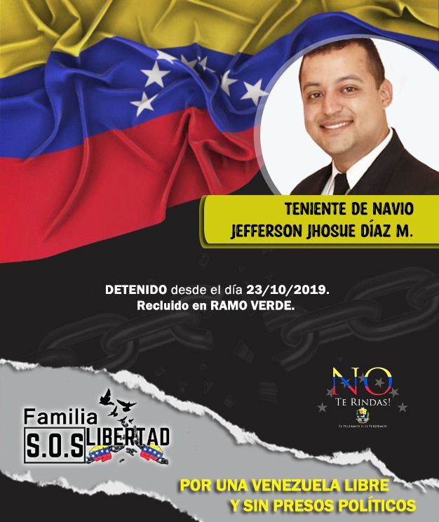 FliaSOSLibertad's tweet photo. Desde @FliaSOSLibertad Pedimos AMNISTÍA para el TN. Jefferson Díaz y para todos los Presos Políticos. Es tiempo de Paz, Amor, Unión, Felicidad y LIBERTAD.

@KarimKhanQC
@CorteIDH
@CIDH
@ONU_es
@ONU_derechos
@onuvenezuela
@IntlCrimCourt
@NicolasMaduro
#NavidadSinPresosPoliticos https://t.co/q8ISl5OWGd