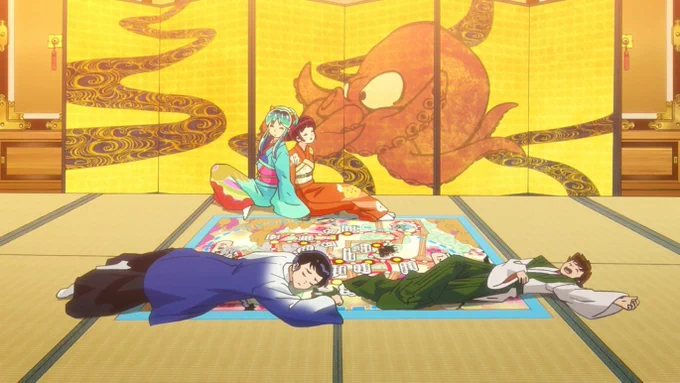 うる星やつら第11話視聴了子ちゃん登場!変人具合では群を抜いてるよなw 腐った弁当の下りはよく覚えてるw 旧作ではあたるこれ食ったよねw この面堂邸のすごろくは原作でもあったっけ? 面堂邸の話はいくつかあったせいか全然覚えてなかった。メインキャラ総登場で面白かった!#うる星やつら 