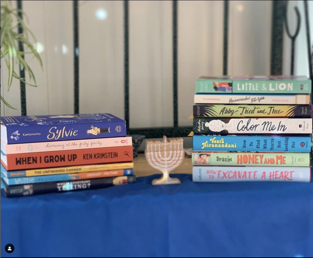 SylvieKant's tweet photo. What a lovely list to see SYLVIE on!  Thank you to 3rd grade teacher. @Maddiesreads Details on the various books on her Instagram account.  (Books with Jewish representation) #JewishRep #JewishAuthors #JewishBooks #Judaism https://t.co/kETb0GL7RT