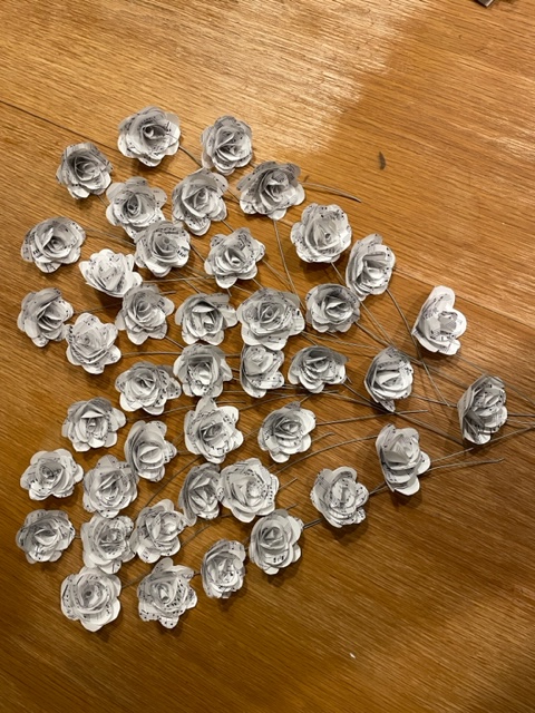 With kind permission from the family ... what a beautiful way to remember a loved one after their ashes placement ceremony in the barrow by taking away a homemade rose.