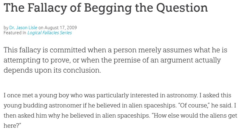 ClimatePoet's tweet image. This is called the "Act Of God" fallacy.

"This was an act of God."
"It's God's Work."
"God works in mysterious ways."

Whether it snows or not, it's always an act of God.

This is a type of #BeggingTheQuestion Fallacy.

#ClimateScam