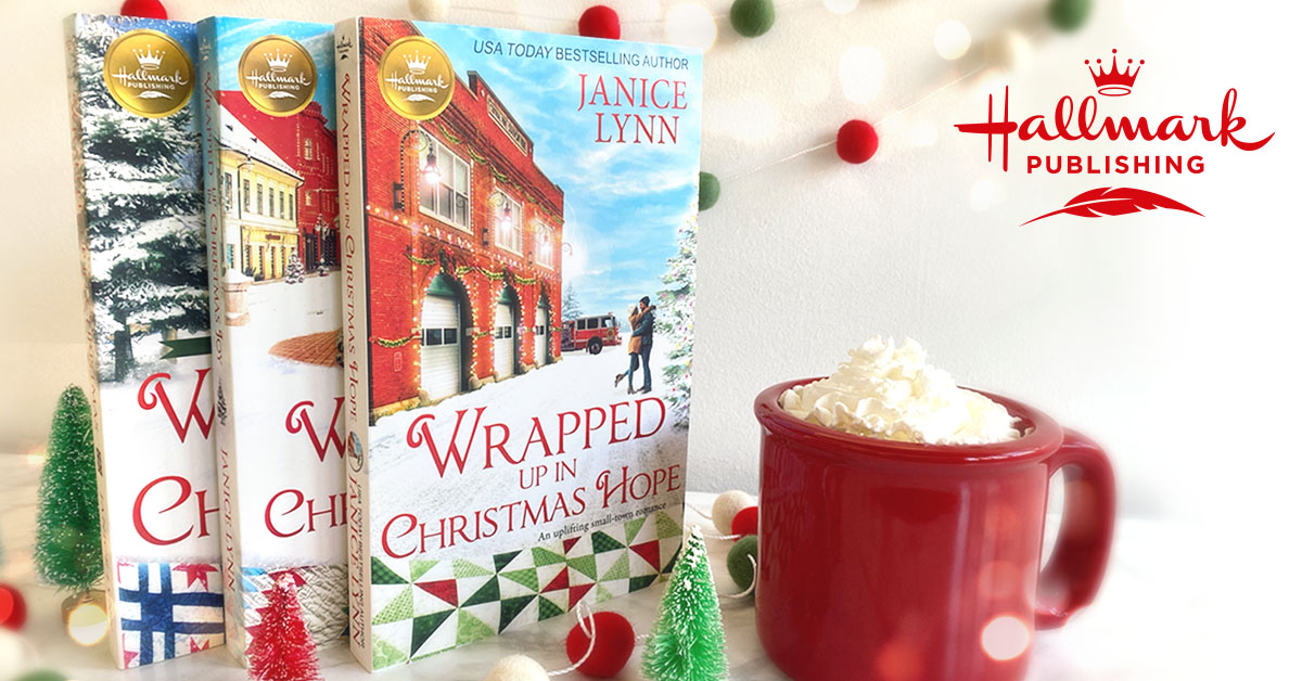 HallmarkPublish's tweet photo. Cozy up this week with your favorite beverage and read the #WRAPPEDUPINCHRISTMAS series by @janicelynnbooks! https://t.co/w97QF03sB7