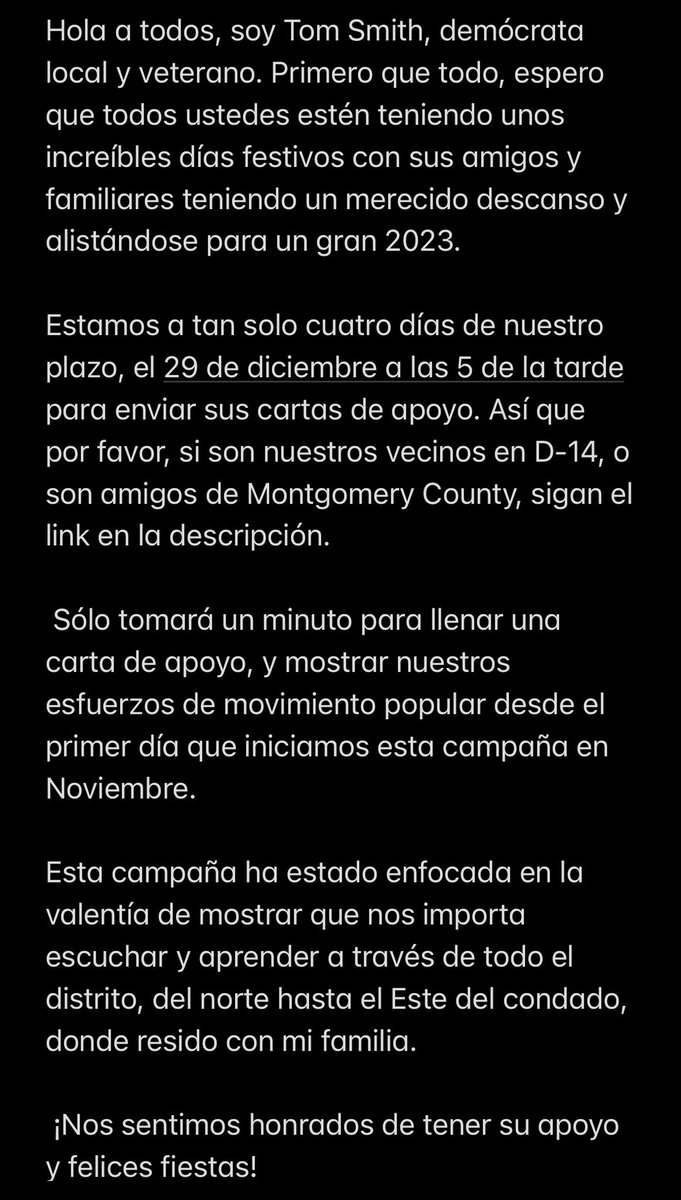 TomSmithForMD's tweet photo. En español: https://t.co/3Z4DiMMOal