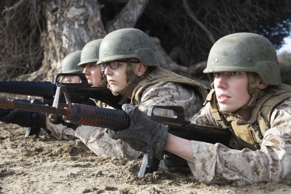 MCRD_SD's tweet photo. U.S. #Marine Corps recruits with Echo Company, 2nd Recruit Training Battalion, execute the bayonet assault course at @MCRD_SD, Dec. 20, 2022. 

The #recruits performed the course to simulate how to attack an enemy in a combat environment

@USMC #MCRDSD https://t.co/iWe5aZCjCx