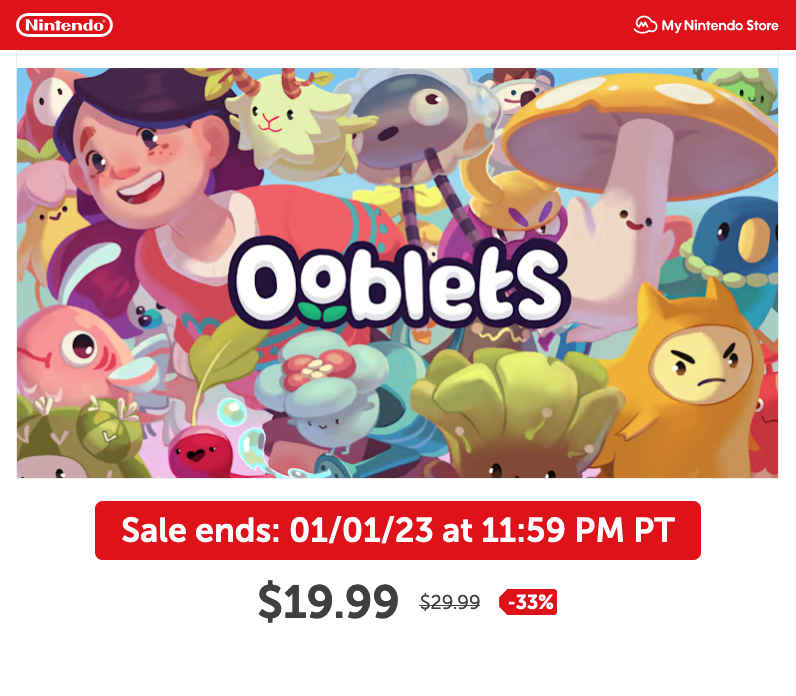 Be sale on had for a Switch holiday! on X Ooblets while to for \