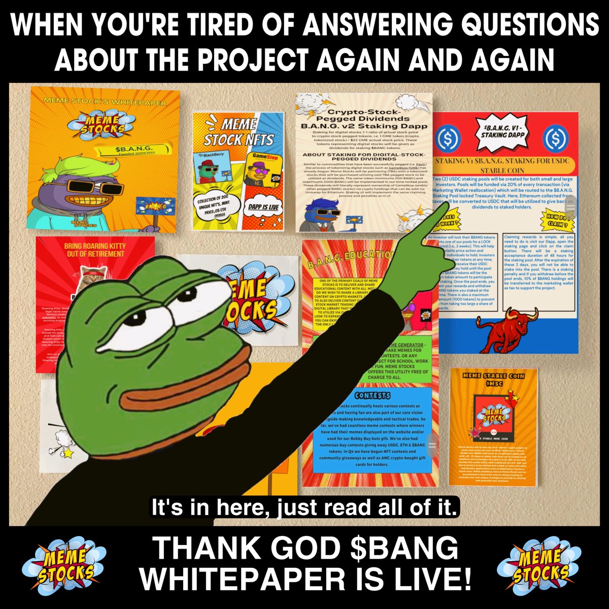 <a href="/MemeStocksETH/">Meme Stocks</a> Thank God $Bang Whitepaper is LIVE! 🤣 Make reading a habit folks!

<a href="/MemeStocksETH/">Meme Stocks</a> $Bang #Whitepaper