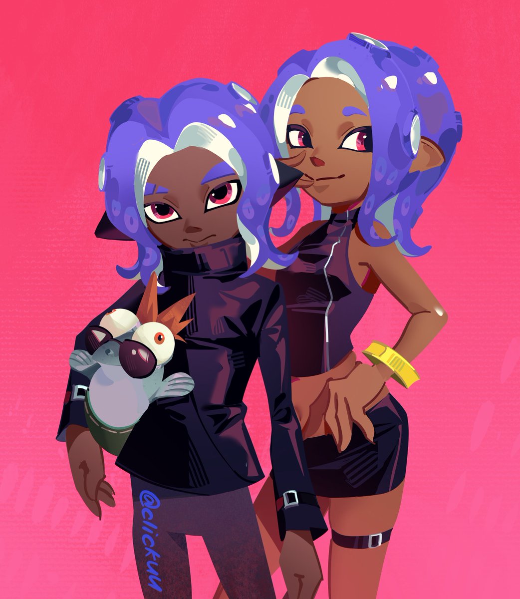 clickuu's tweet photo. agents with their juniors! 🦑🐙 #splatoon https://t.co/4oYcoH2mlO