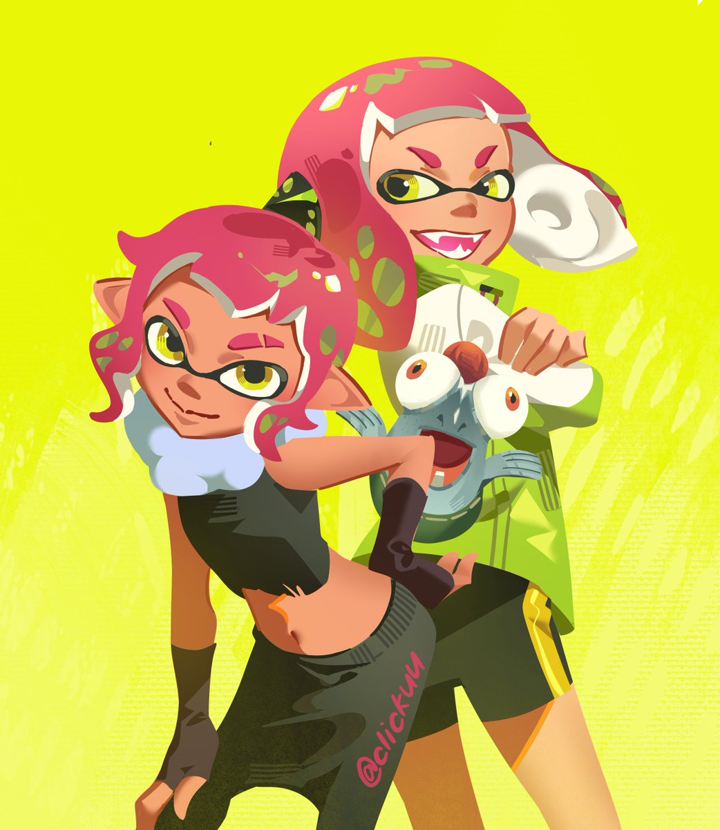 clickuu's tweet photo. agents with their juniors! 🦑🐙 #splatoon https://t.co/4oYcoH2mlO