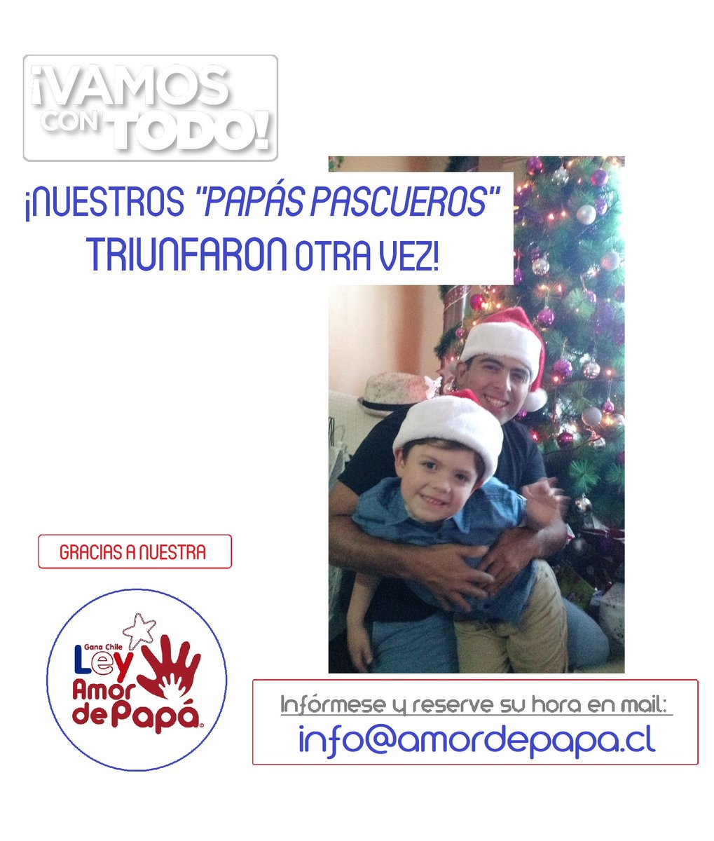 AmordePapa's tweet photo. TODO POR EL INMENSO AMOR QUE SENTIMOS POR NUESTROS HIJOS E HIJAS #navidad #navidad2022 #nochebuena #nochebuena2022 #viejitopascuero 
 
Sabemos cómo transformar el DOLOR en #alegria 
 
Le invitamos a capacitarse CAPACITACIÓN/ASESORÍA INTEGRAL #LEYAMORDEPAPÁ 
 
info@amordepapa.cl https://t.co/QehCbuaYoO