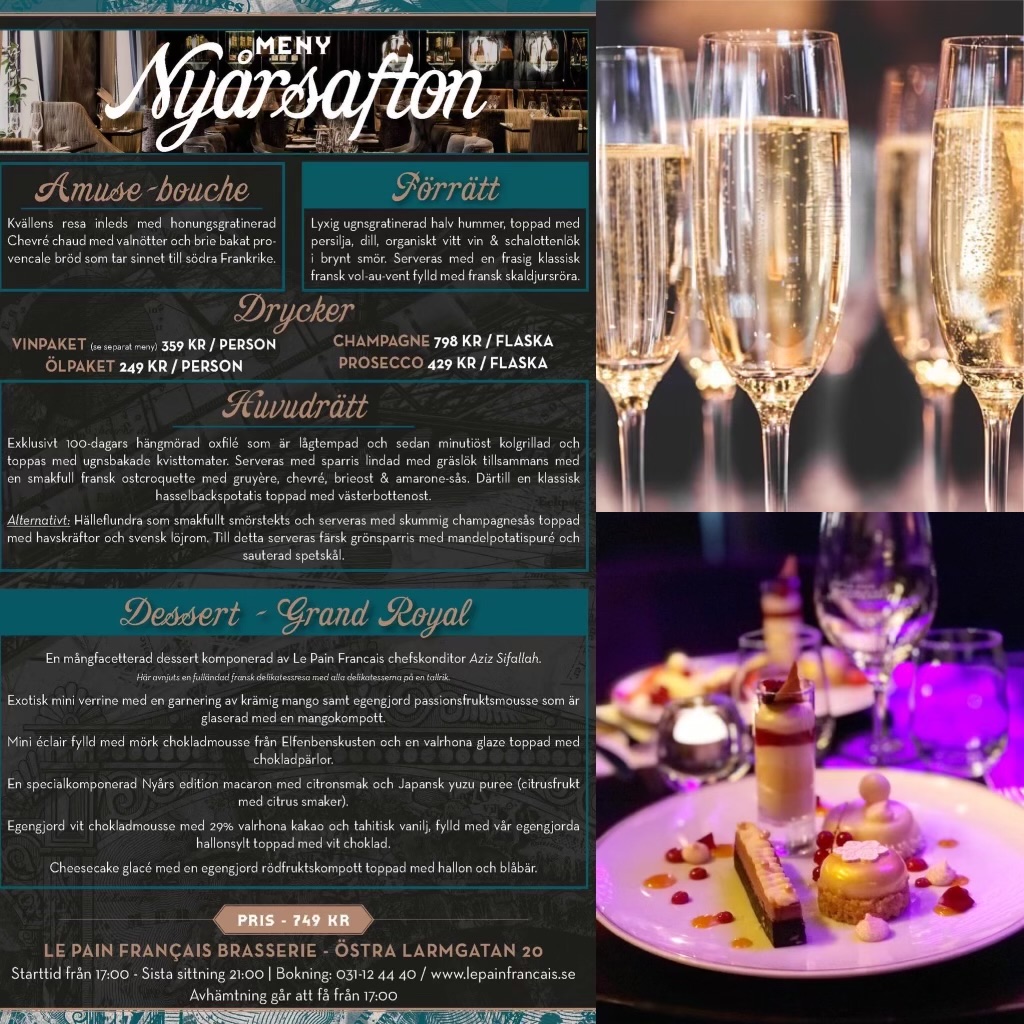 Nyårssupen boka bord hos oss på nyårsafton! En matupplevelse i vårt fantastiska Brasserie på Östra Larmgatan 20 🥂

Boka idag👉 031-12 44 40 / lepainfrancais.se  #nyår #nyårssupe #restaurang #food #foodie #instafood #dinner #foodlover #bar #sweden #cafe #foodphotography