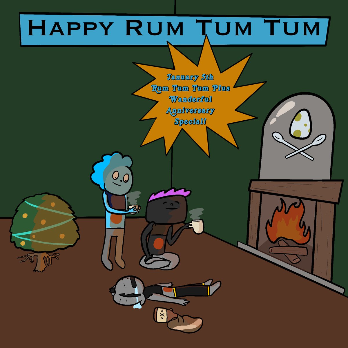wanderfulpod's tweet photo. Happy Rum Tum Tum!
Join us on January 5th for a combination Rum Tum Tum Celebration and One-Year Anniversary of the show!
#wanderfulpod #dnd #dungeonsanddragons #dndpodcast #podcast #comedy #comedypodcast #art #digitalart https://t.co/U3rxfF7Qxn