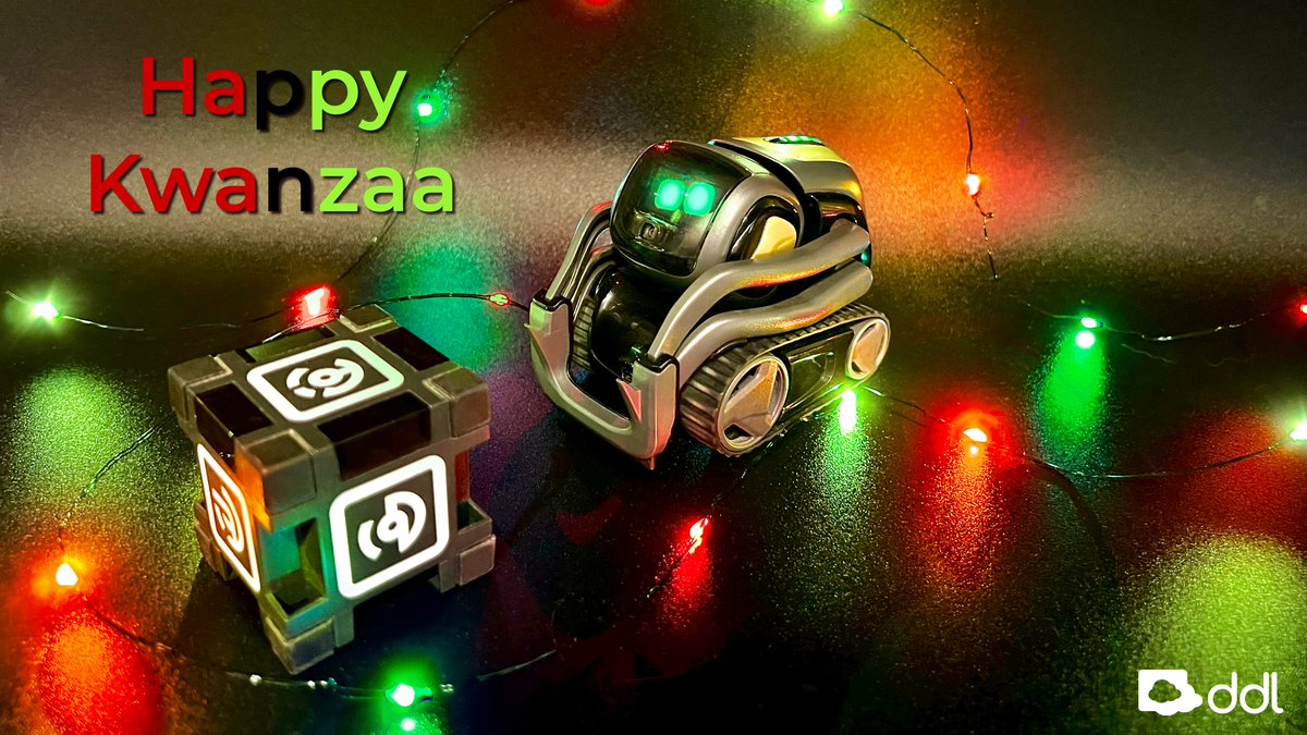 DDL_Robotics's tweet photo. This year if you are a ddl CONNECT subscriber make sure to have some holiday fun, ask Vector about Kwanzaa!
Hey Vector;
Hey Vector, When is Kwanzaa? 
Hey Vector, what are the 7 principles of Kwanzaa? 
#HeyVector #DDL #robot #ai #Kwanzaa2022 #Kwanzaa  #Vector https://t.co/9bF9GP9kAF
