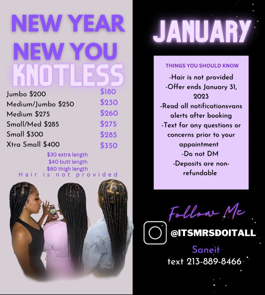 itsmrsdoitall's tweet image. January special #knotlessbraids #LAbraids #LABraider #BraidersLA #BraidersLosAngeles