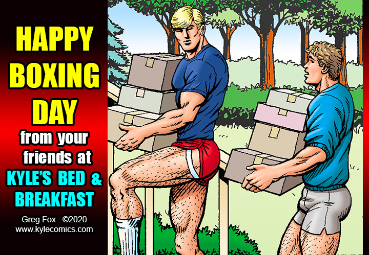 Happy Boxing Day! 🗳️ #GregFox #kylesbnb #webcomic #BoxingDay #BoxingDay2022