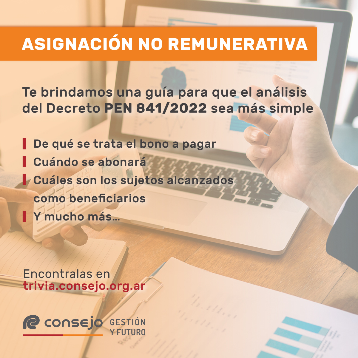 ConsejoCABA's tweet photo. 🔸 Asignación no remunerativa 🔸
Te brindamos información detallada sobre el Decreto PEN 841/2022
Conocé nuestra guía de preguntas y respuestas acá:
https://t.co/2JNpieUV2U
#asignacion #decreto https://t.co/Ca2mf47iP2