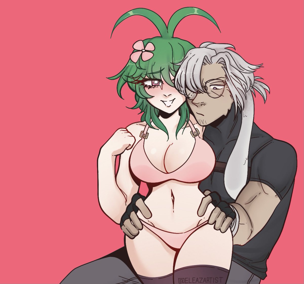 Mr. Ribbon’s impromptu strip search 🌱🐇 
[OCs belong to <a href="/hilimuc/">Hilic🔞</a> ]