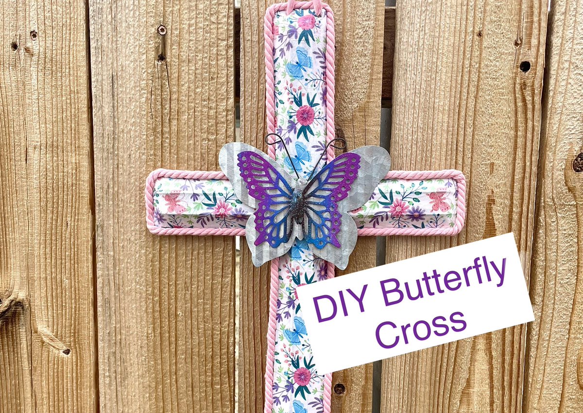 arcticlilysloop's tweet photo. A “How to” tutorial on my blog for how I made this butterfly cross. https://t.co/fzs1w3D2PY #cross #diy #diycross #diydecor #diyhomedecor #dollartree #christiandecor #homedecor #walldecor #wallhanging #spring #springdecor https://t.co/nuRXFi83bZ