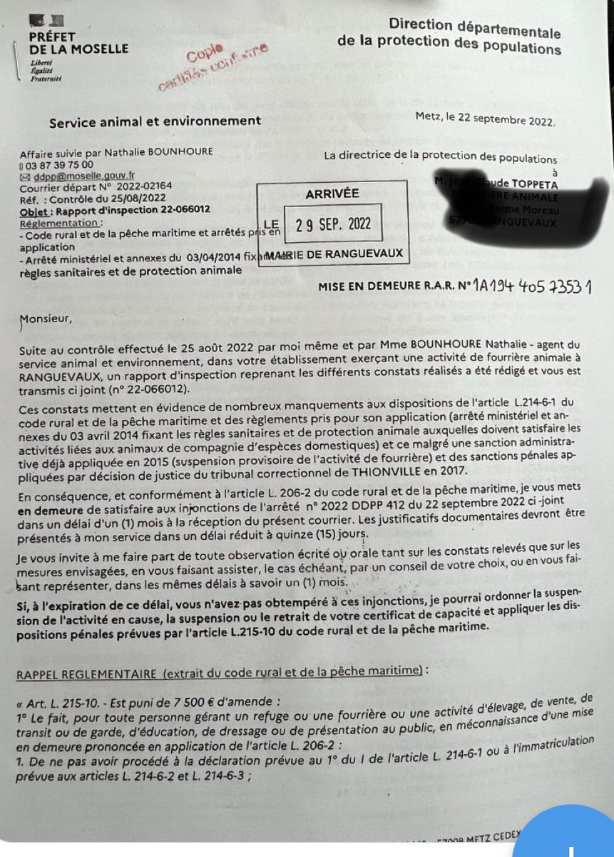 @domi8857 @Prefet57 @courbet_julien @GWGoldnadel @lerepu @RTLFrance @CNEWS @kreezy_r @CorinneVignon @hugoclement @Gendarmerie @StephaneLAMART @Brigade_BPA @FBB_Officiel La ferme de toutes les horreurs ….On se croirait dans la France profonde. Depuis 29 septembre, la mairie de Ranguevaux 59 a un double de la mise en demeure .. Il reste des chiens, tout comme à Nitting 57790..FAISONS TOURNER POUR SAUVER LES CHIENS ET LES CHATS DE LENFER DE L’EST