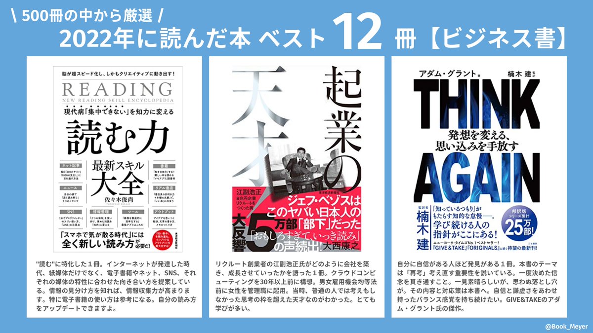 500冊から厳選】「今年読んだおすすめの本ベスト12冊」をまとめました。